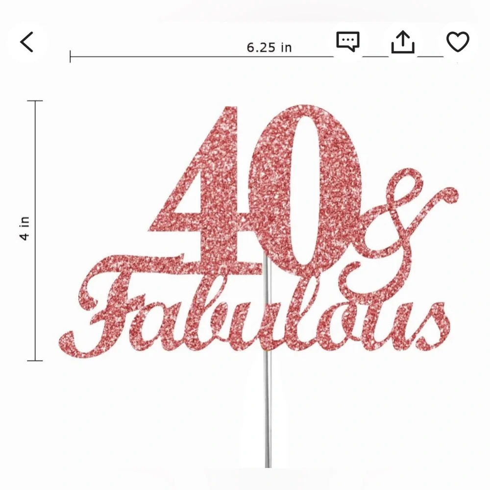 CAKE TOPPER 40 AND FABULOUS